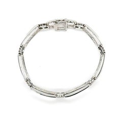 9ct Gold Diamond Set Rectangular Link Bracelet, Art Deco Inspired