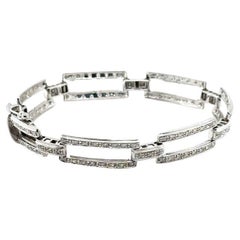 Bracciale Eleg A Link con diamanti incastonati in oro bianco 9ct
