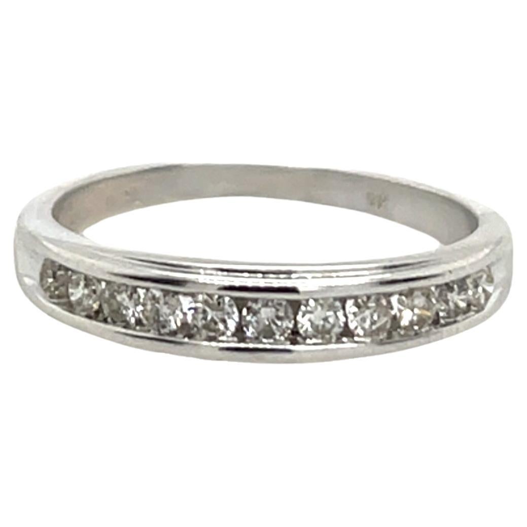 9ct White Gold Half Eternity Diamond Ring, Set With 0.25ct Diamonds