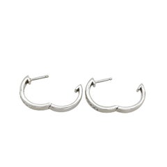 9ct White Gold Natural Diamond Hinged Hoop Earrings