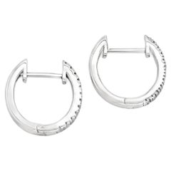 9ct White Gold Natural Diamond Hinged Hoop Earrings