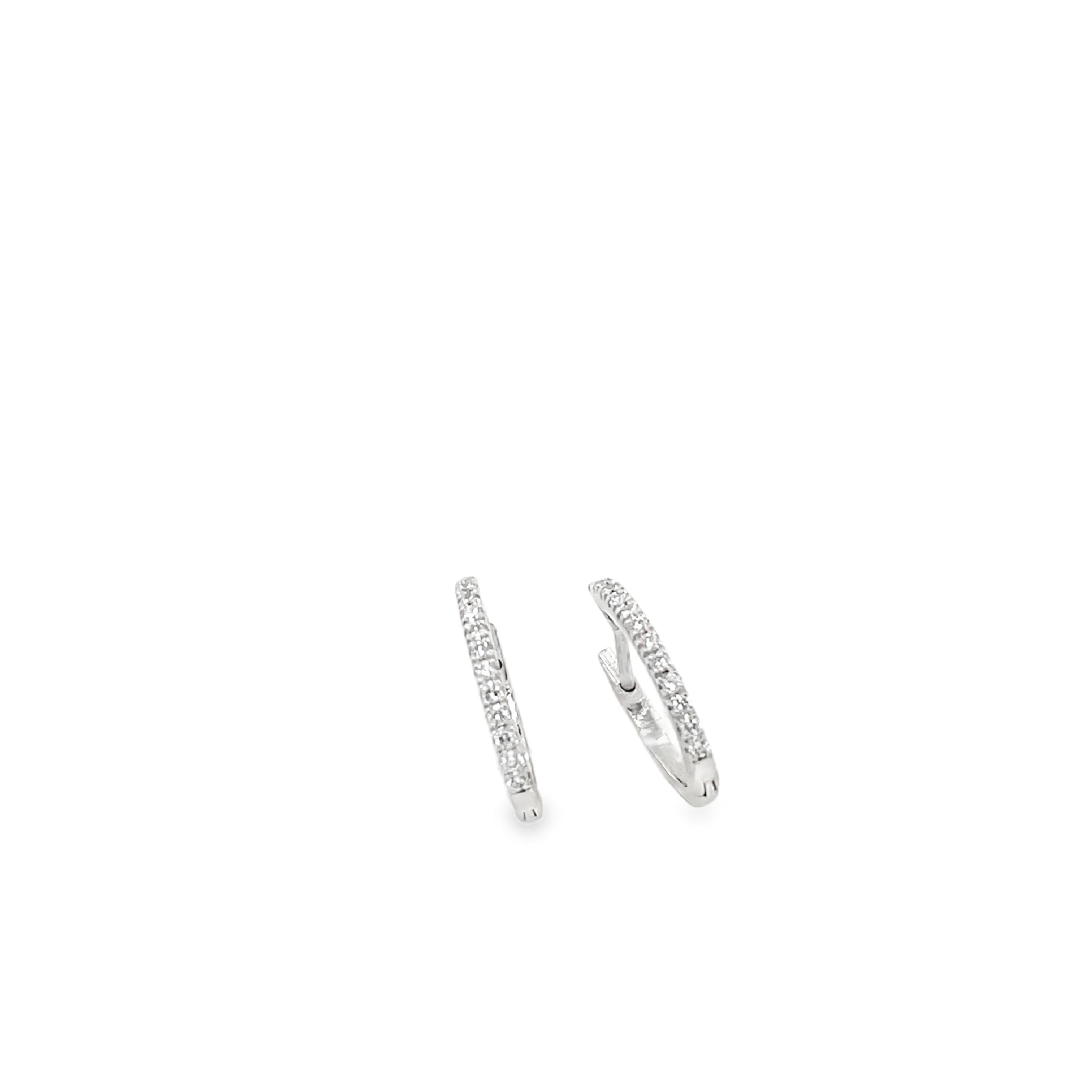 9ct Weißgold Naturdiamant Ohrringe mit Scharnier im Zustand „Neu“ im Angebot in London, GB