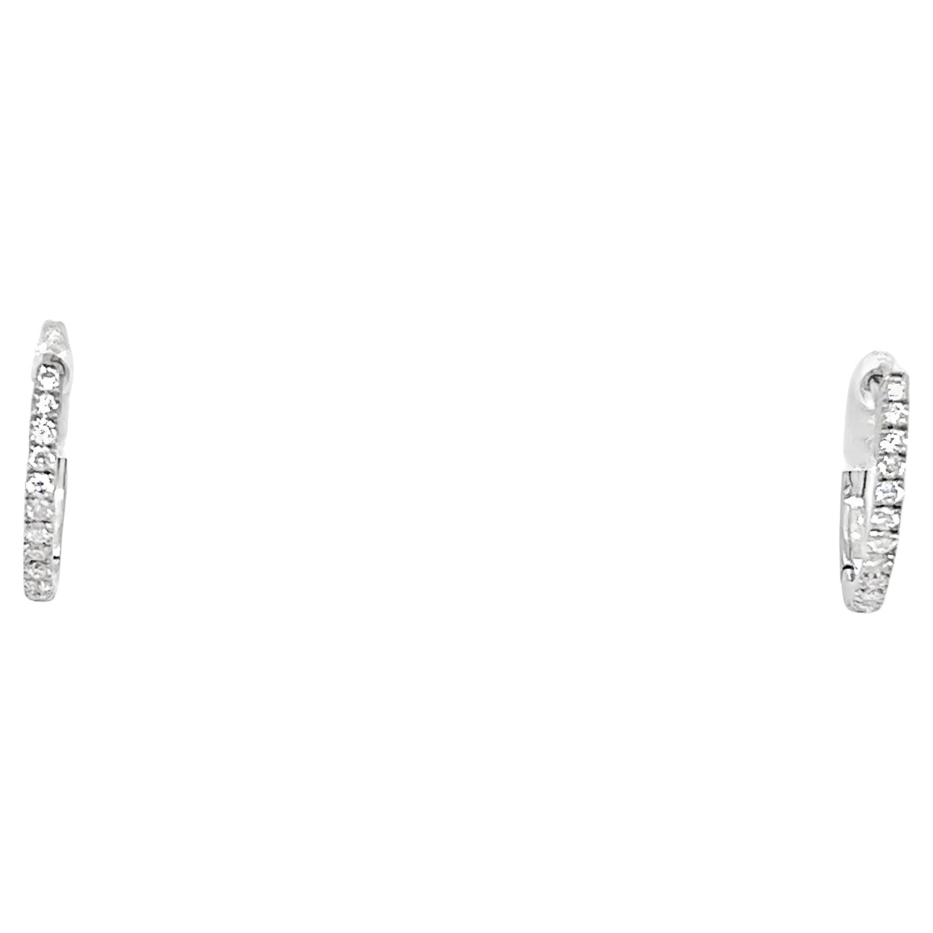 9ct Weißgold Naturdiamant Ohrringe mit Scharnier im Angebot