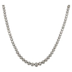 9ct White Gold Necklace Set With 3.0ct Natural Round Brilliant Cut Diamonds
