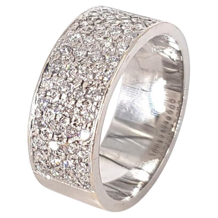 9 Carat White Gold Pave Diamond Ring For Sale