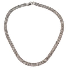 9ct White Gold Popcorn Link Chain