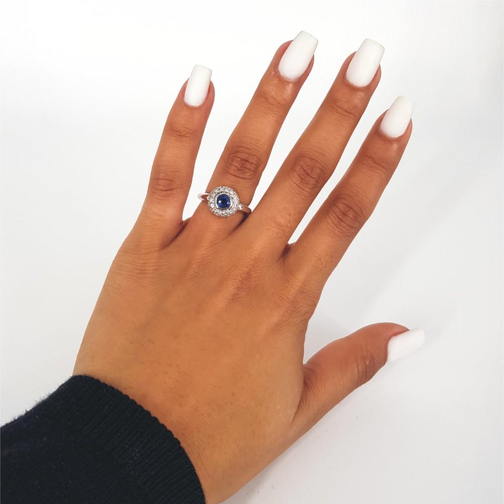 9ct White Gold Tanzanite & Diamonds Ring  4