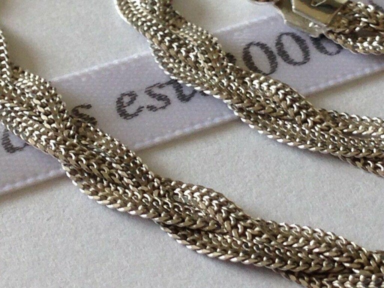 9ct White Gold Woven Necklace For Sale at 1stDibs