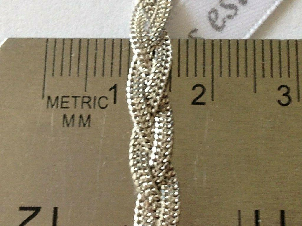 9ct White Gold Woven Necklace For Sale 2