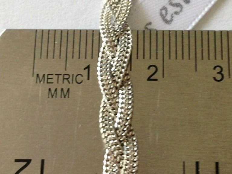 9ct White Gold Woven Necklace For Sale at 1stDibs