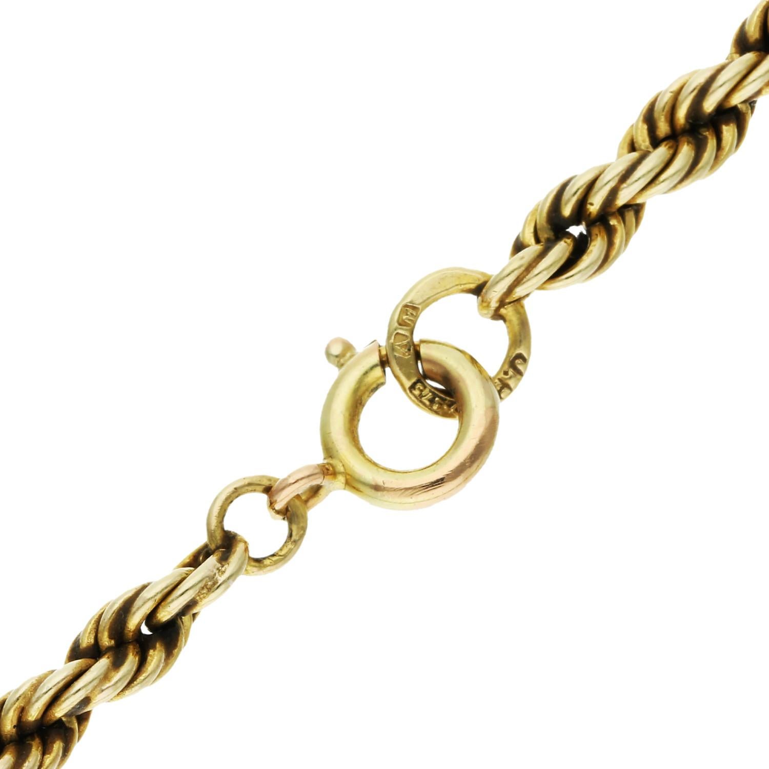 Graduated Rope Chain 9ct Yellow Gold 17.5 Inch Graduated Hollow Rope Chain Necklace 15.10 ...