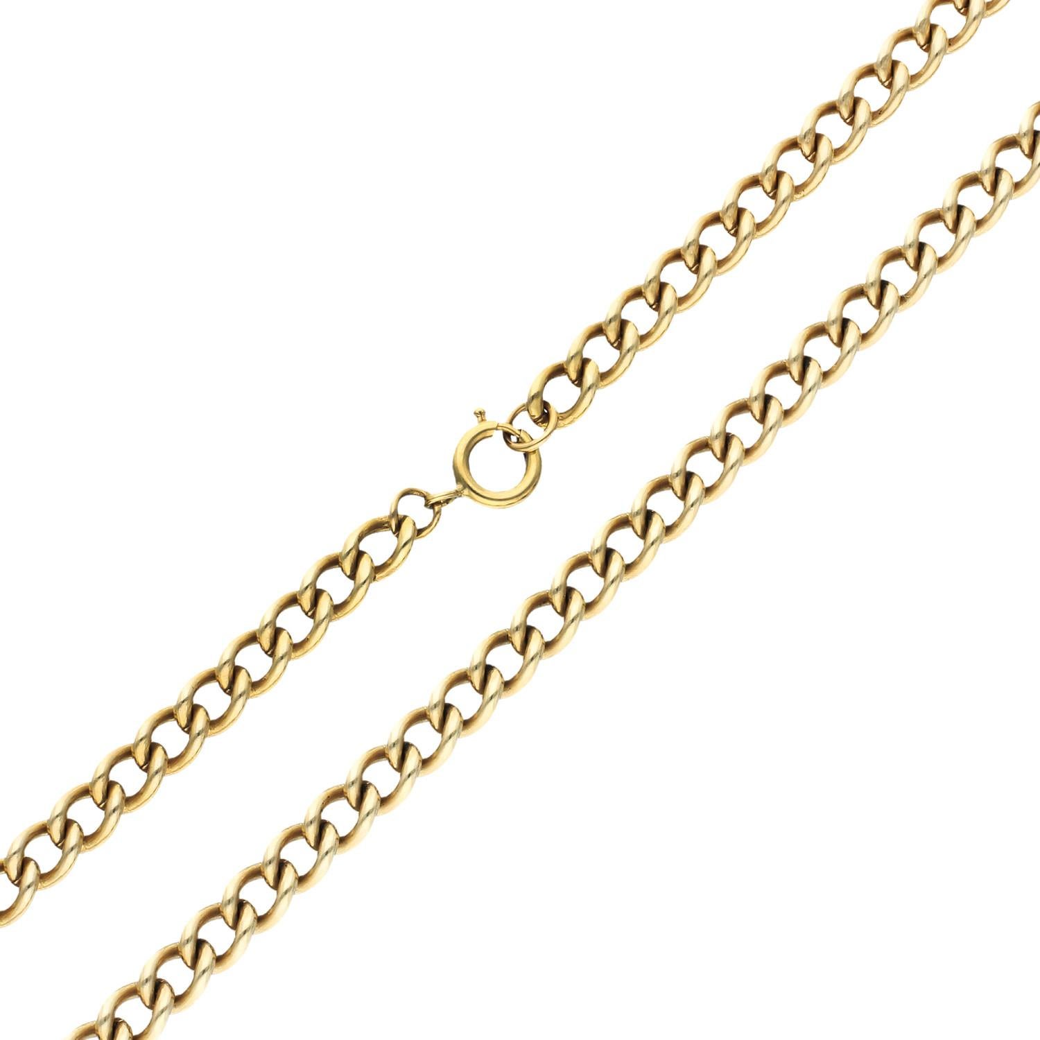 Femenino o masculino Oro amarillo 9 ct Cadena de rizo de 18 pulgadas 35,30 gramos en venta