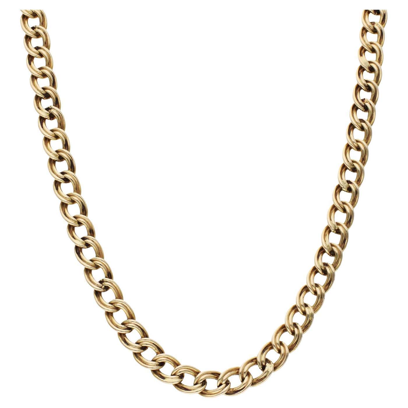 9ct Yellow Gold 18 Inch Double Curb Style Chain Necklace 18.20 grams ...