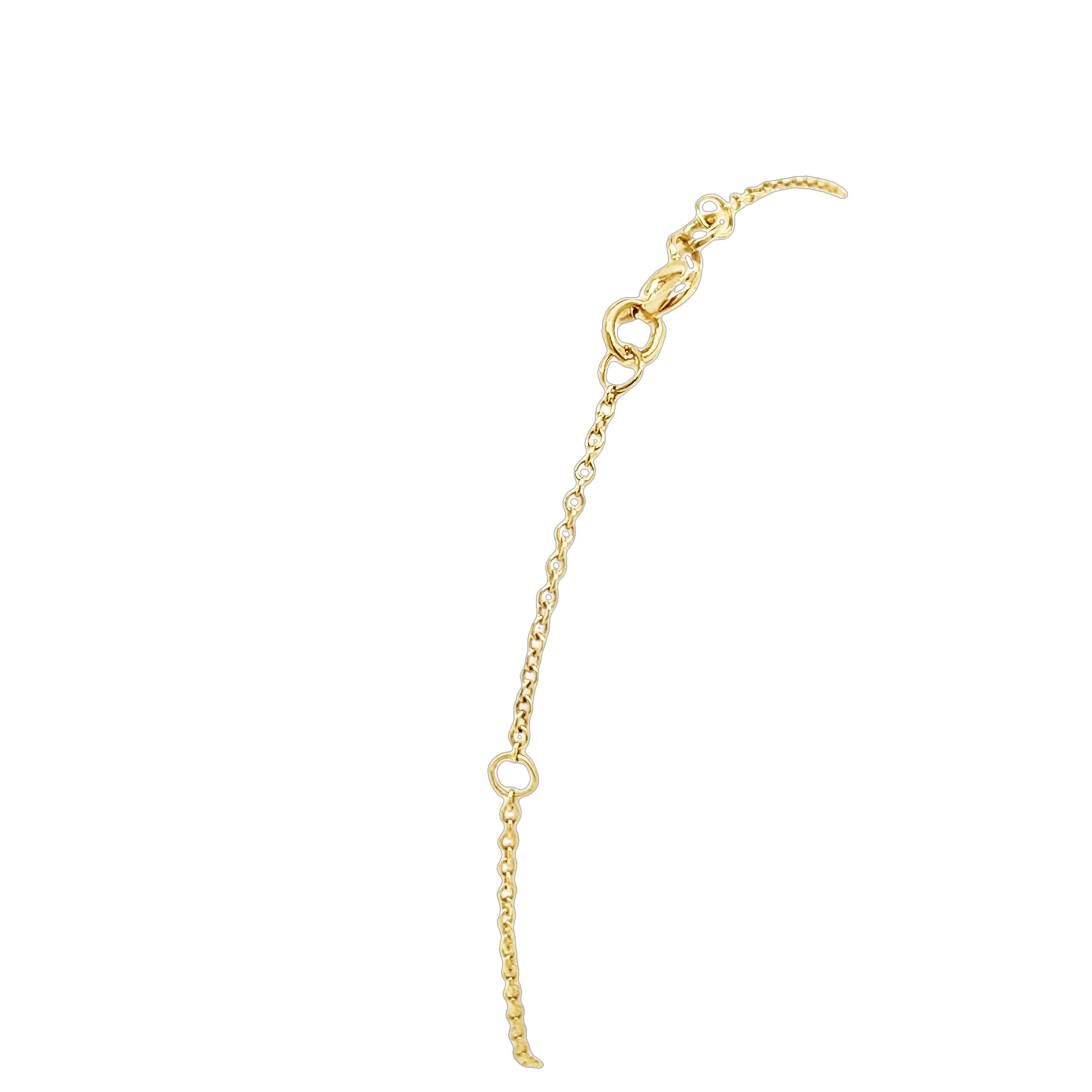 This gorgeous diamond bracelet is made 
with 9ct yellow gold and features 3 round brilliant cut diamonds. 
It is adjustable in length and sits beautifully on the wrist.

Total weight: 1.19g
Total Diamond Weight: 0.17ct
Diamond Colour: G/H
Diamond