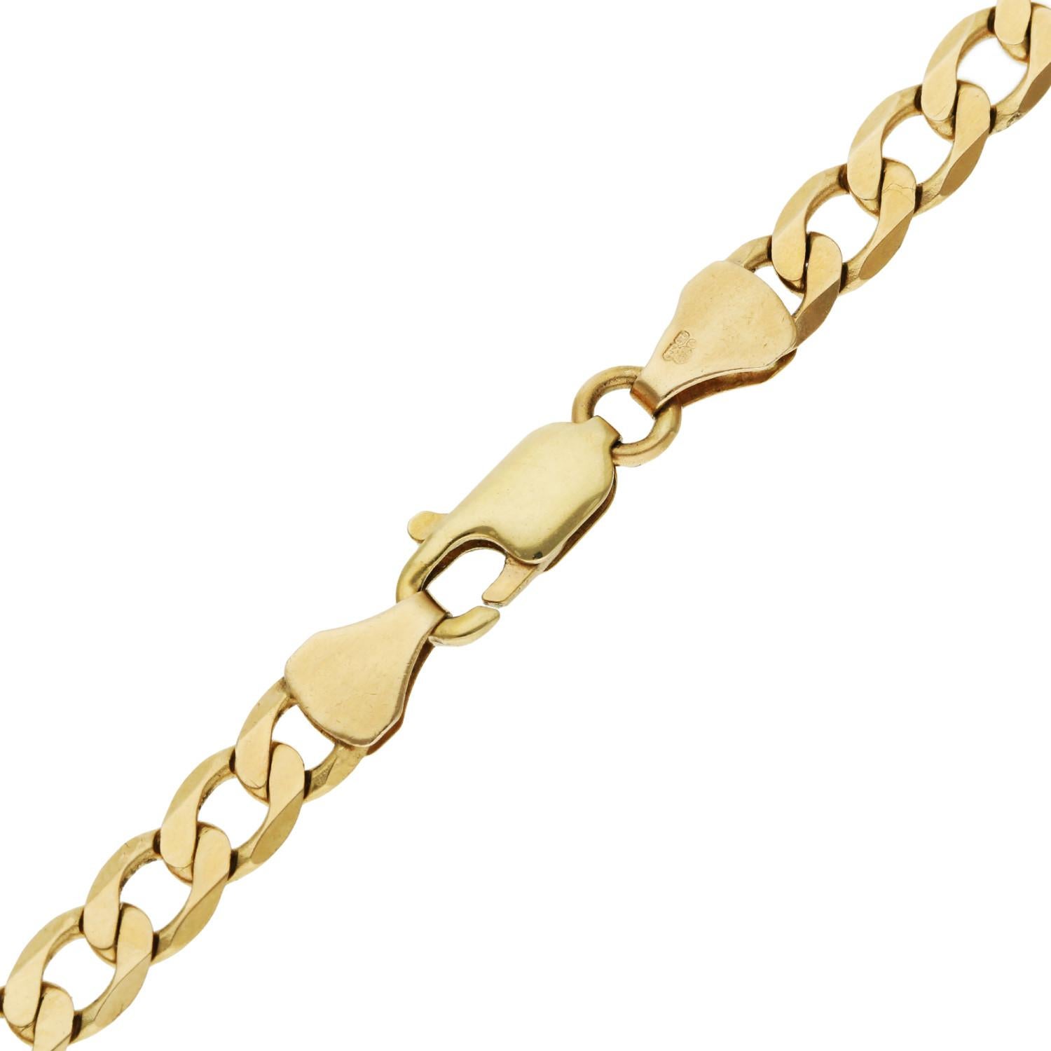 Eleva tu estilo cotidiano con nuestra clásica cadena con bordes de oro amarillo de 9 ct. Elaborada por expertos, esta pieza atemporal tiene una anchura de 4,85 mm y una impresionante longitud de 28,0 pulgadas, lo que la convierte en un destacado
