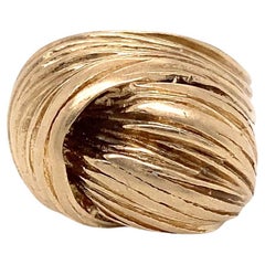 9 Karat Gelbgold Abstrakter Vintage-Cocktailring