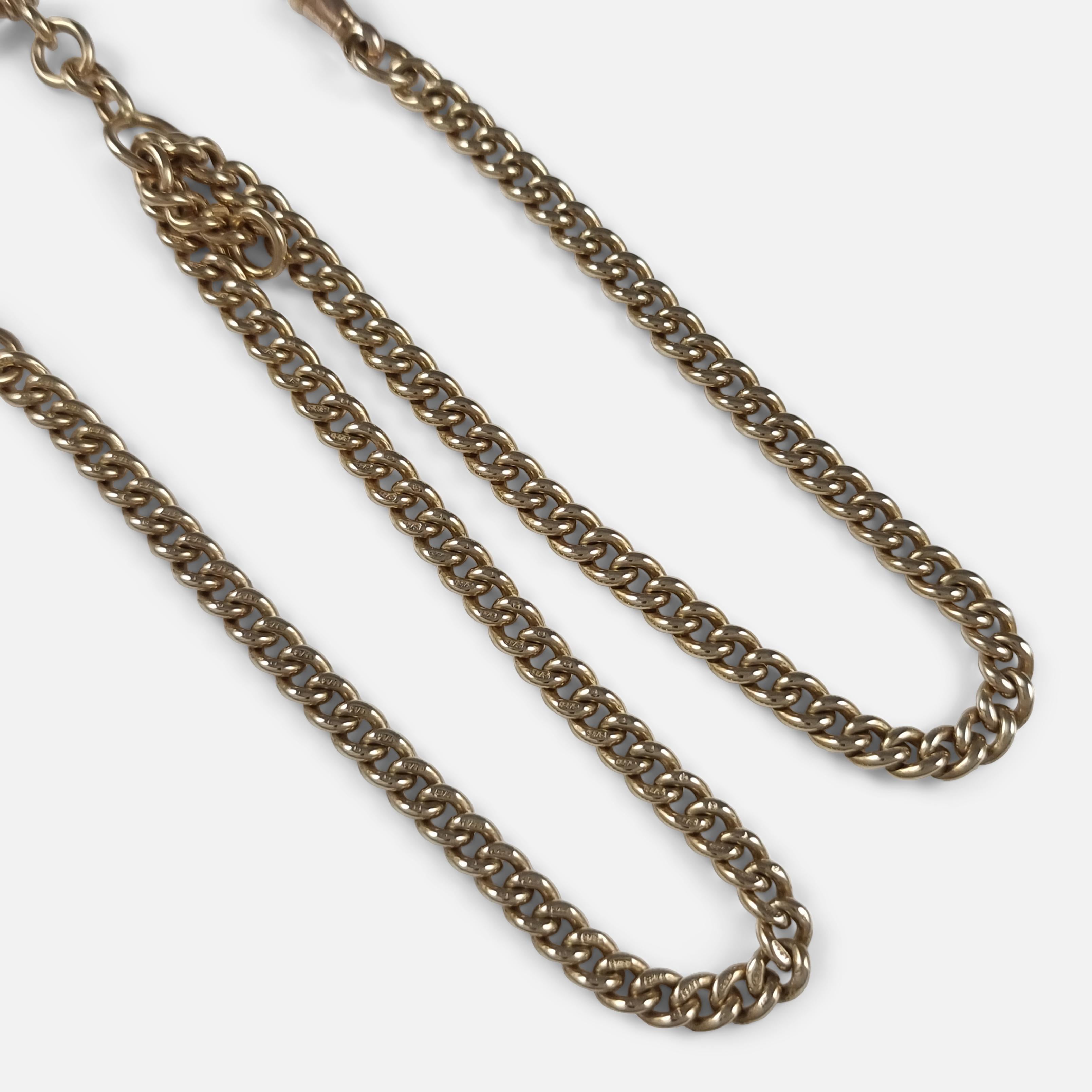 9ct Yellow Gold Albert Watch Chain, circa 1920s, 31.0g In Good Condition In Glasgow, GB
