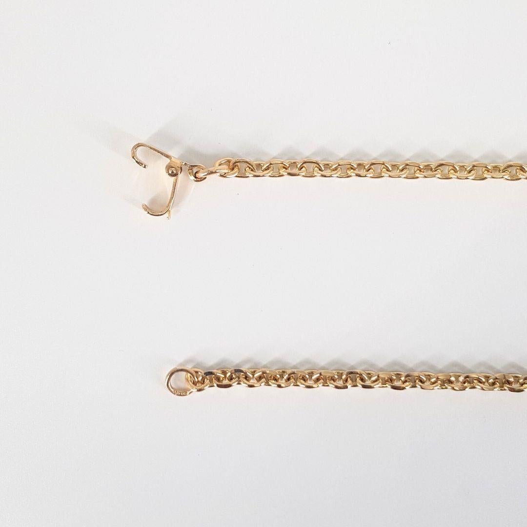 Women's or Men's 9ct Yellow Gold Anchor Link Chain And Bulldog Clasp For Sale