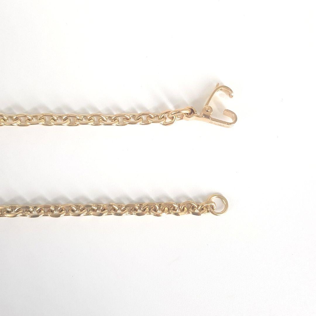 Women's or Men's 9 Carat Yellow Gold Anchor Link Chain with Lobster Clasp For Sale