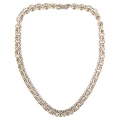 9 Carat Yellow Gold and Silver Link Chain