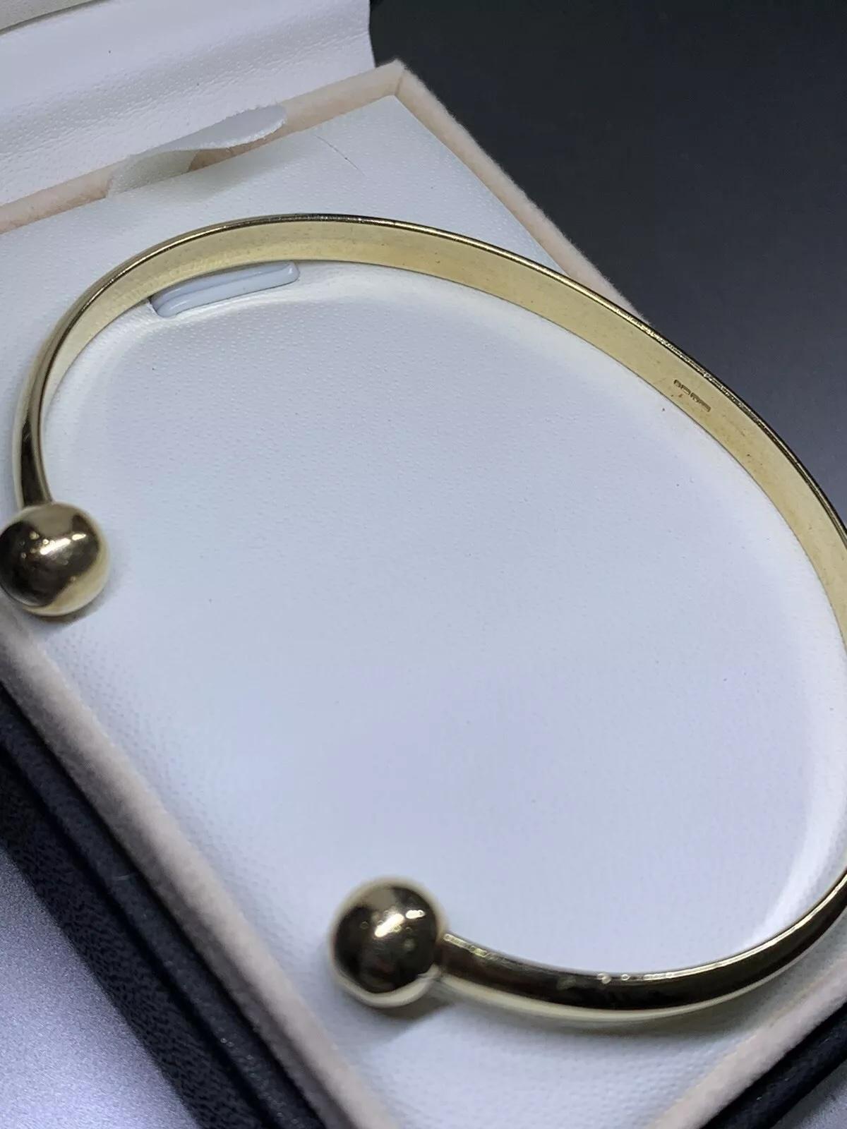 Moderne Bracelet jonc en or jaune 9 carats, or massif 14,8 g en vente