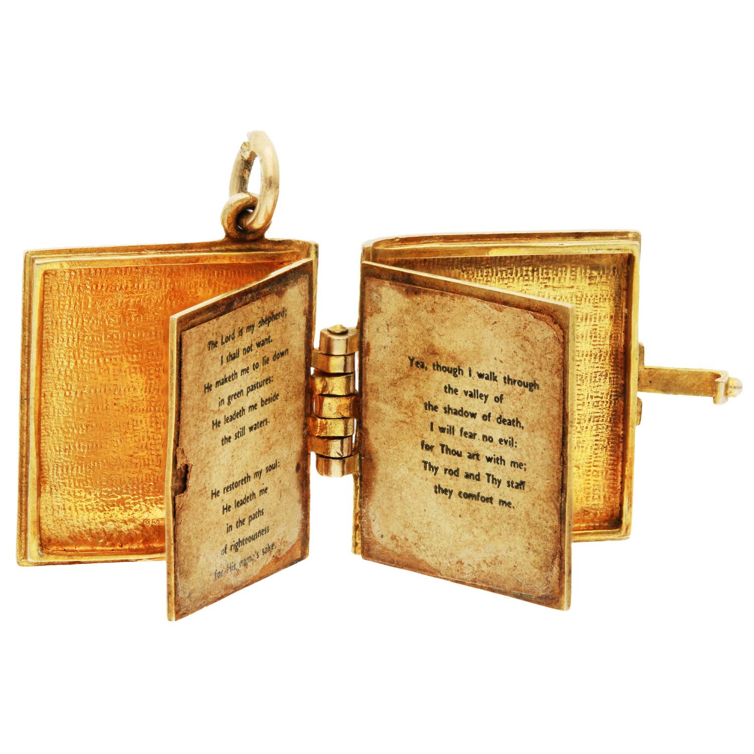 Women's or Men's 9ct Yellow Gold Bible Charm