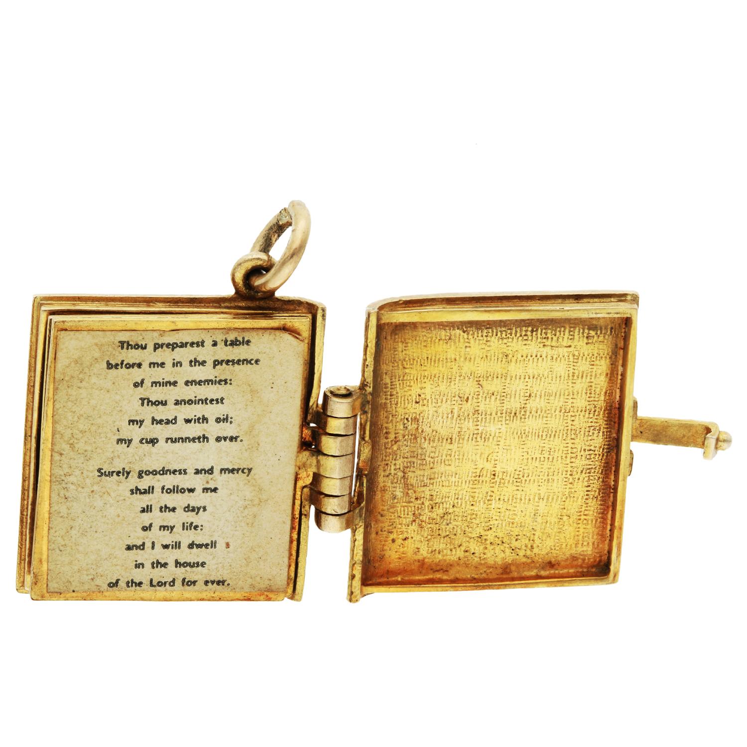 9ct Yellow Gold Bible Charm 1