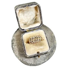 9 Karat Gelbgold Birmingham gestempelter viktorianischer Saatperlenbesetzter Keepers Ring