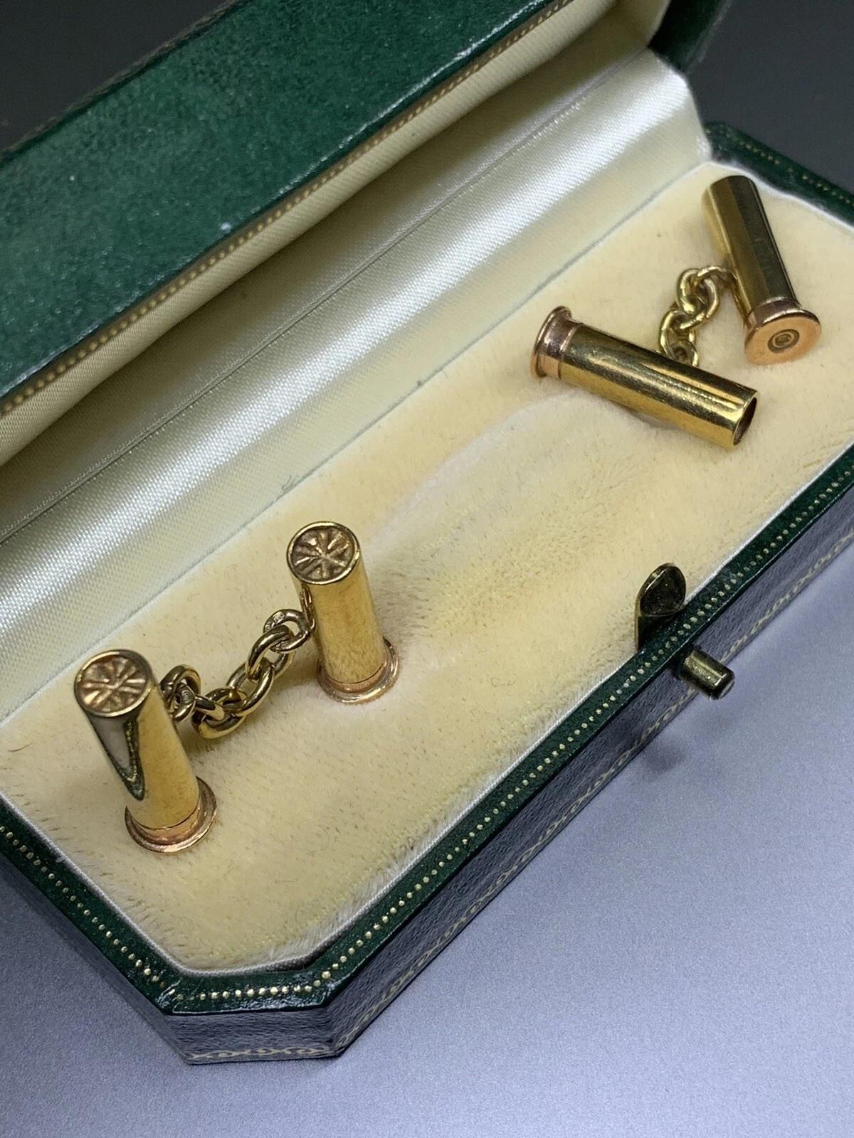 Gemelli a forma di proiettile in oro giallo 9ct tinta unita In condizioni Nuovo in vendita a London, GB