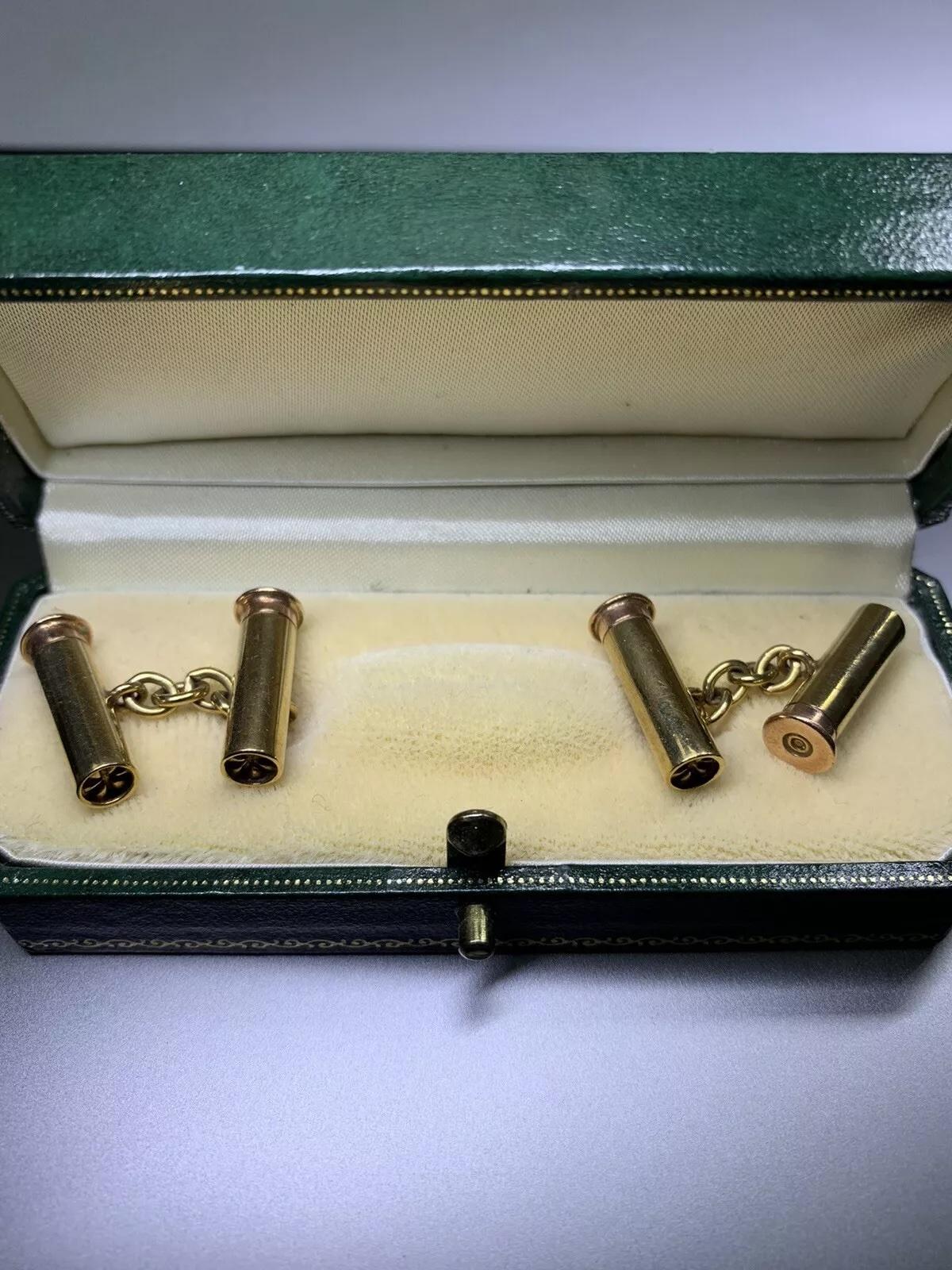 Gemelli a forma di proiettile in oro giallo 9ct tinta unita in vendita 2