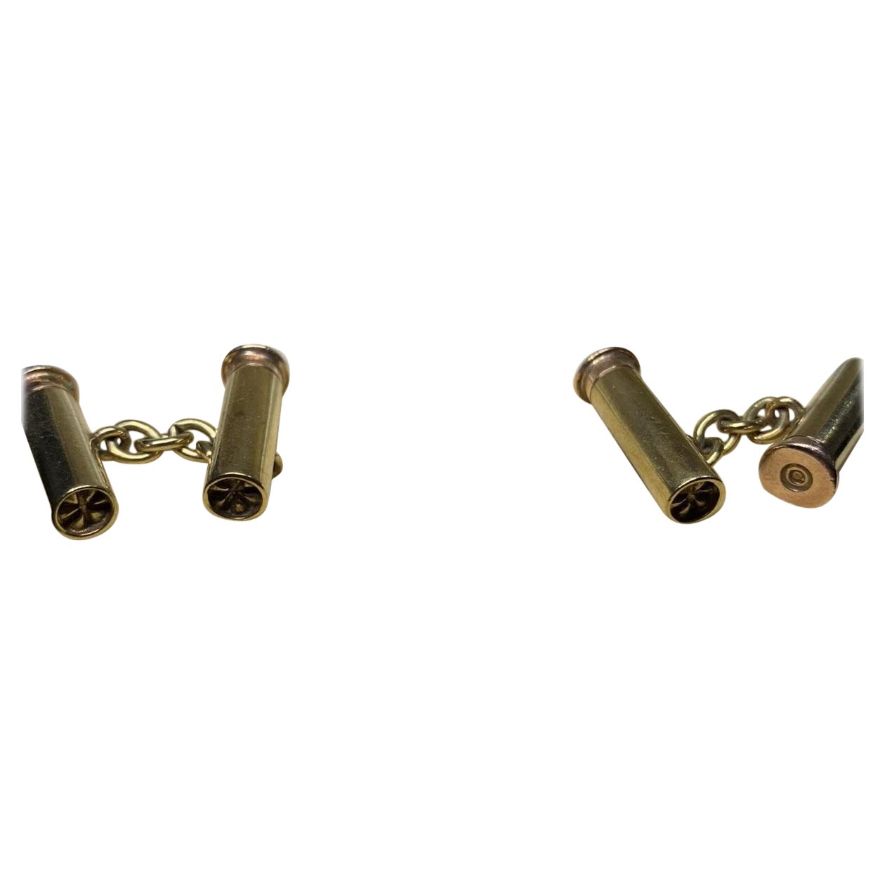 Gemelli a forma di proiettile in oro giallo 9ct tinta unita in vendita
