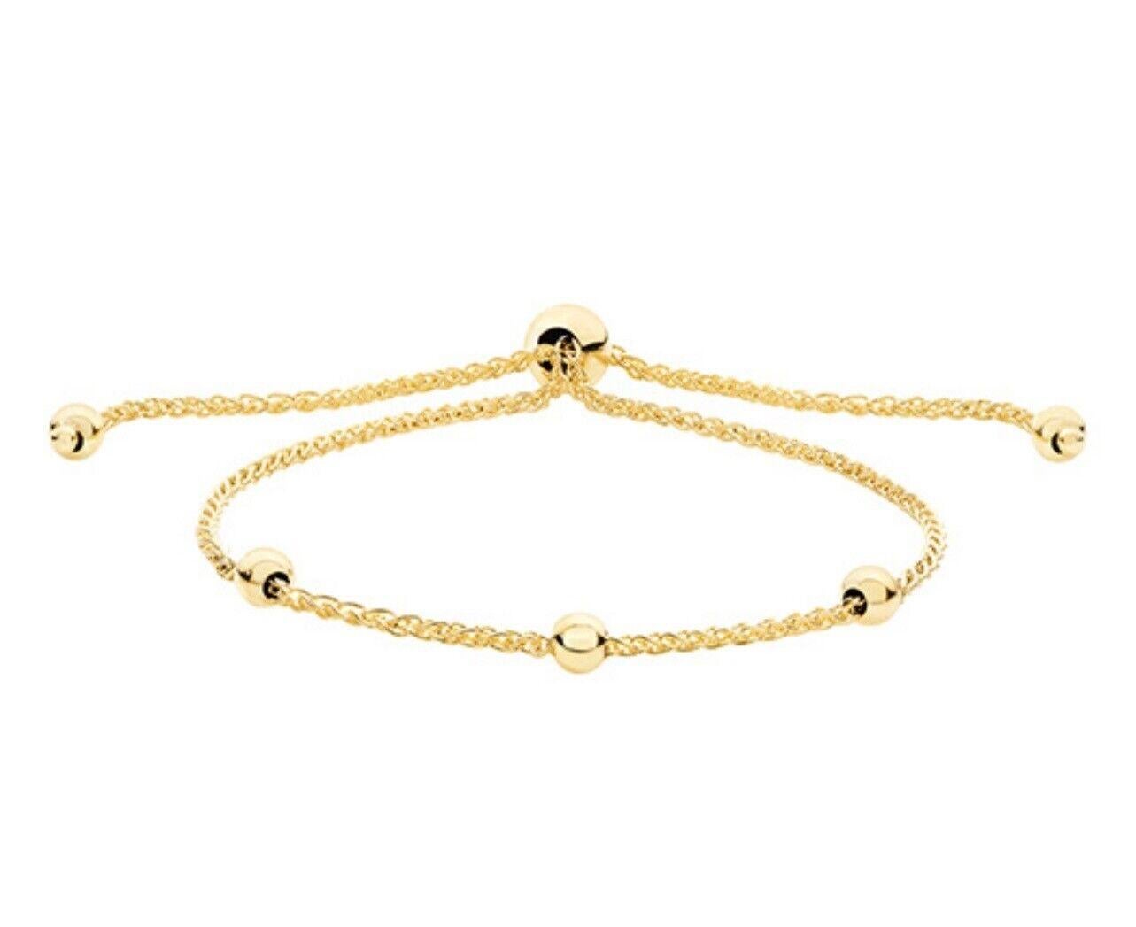 Bracelet de perles en chaîne en or jaune 9ct amitié réglable 3g Neuf - En vente à Ilford, GB