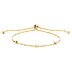 9ct Yellow Gold Chain Beaded Bracelet adjustable toggle friendship 3g