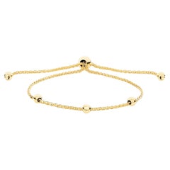 Bracelet de perles en chaîne en or jaune 9ct amitié réglable 3g