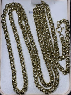 9ct Yellow Gold Chunky Belcher Curb Cuban Link Chain Necklace