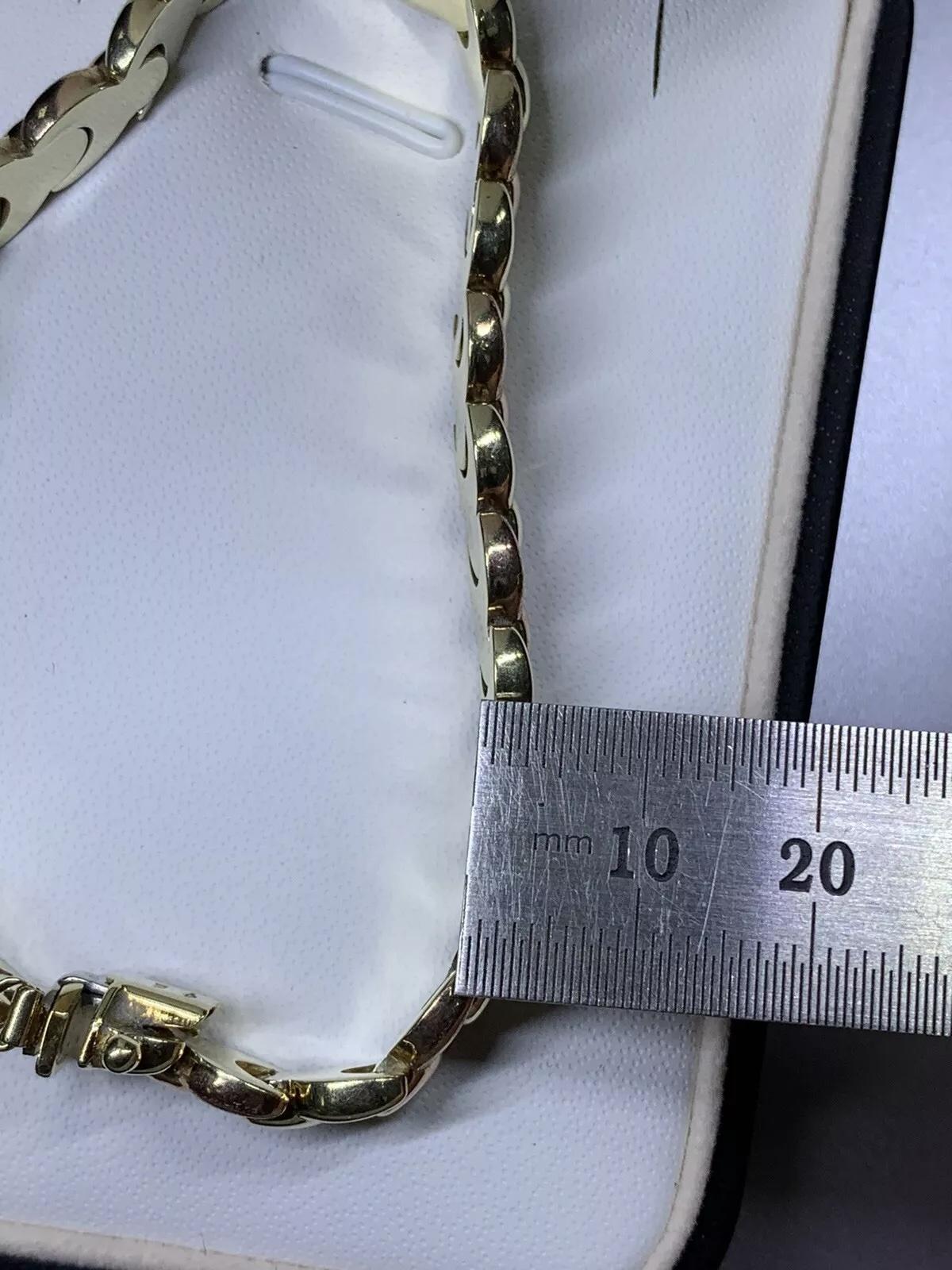 Bracelet à maillons cubains en or jaune 9 ct. Unisexe en vente