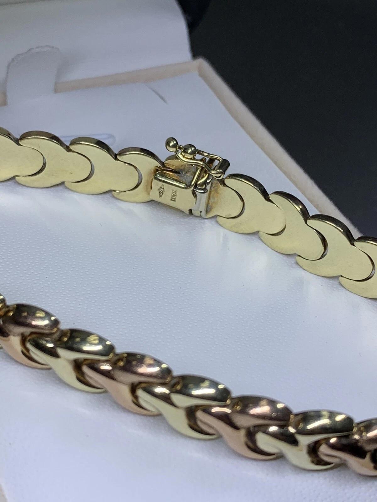 Bracelet à maillons cubains en or jaune 9 ct. en vente 2