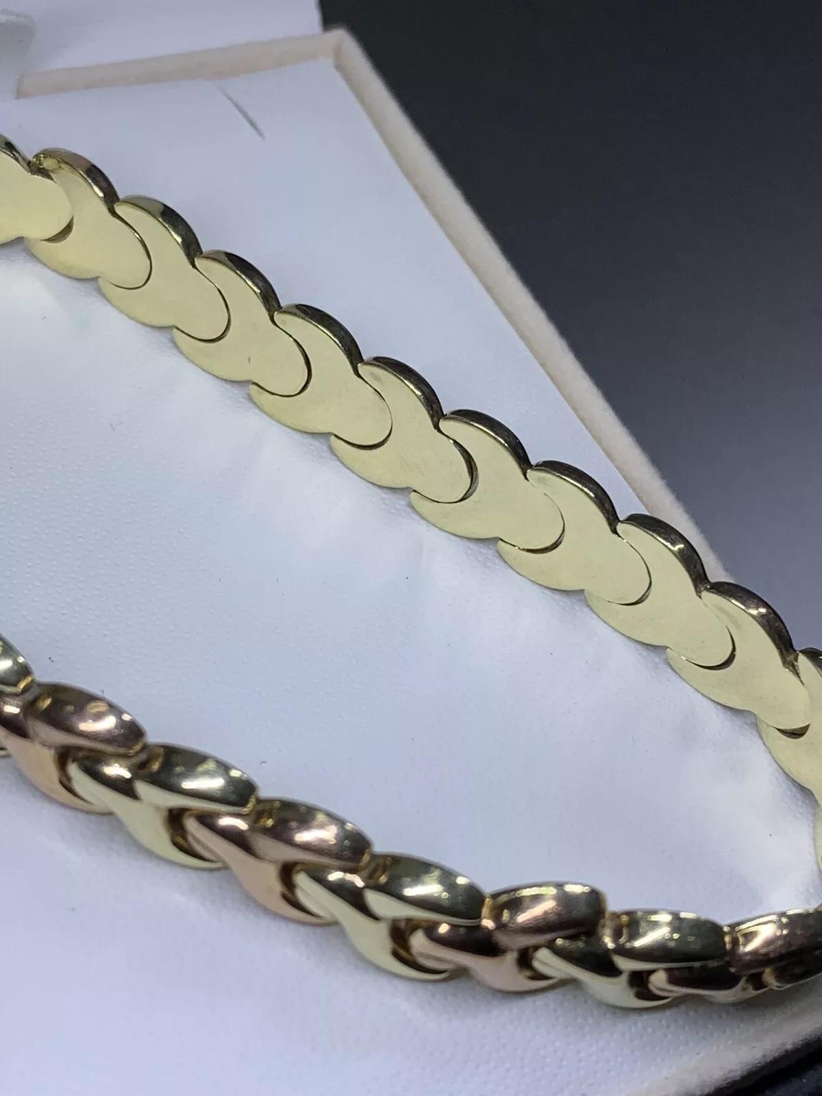 Bracelet à maillons cubains en or jaune 9 ct. en vente 3