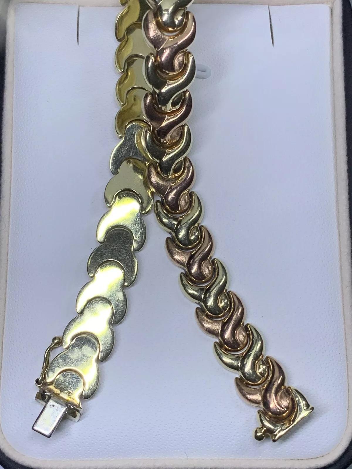 Bracelet à maillons cubains en or jaune 9 ct. en vente 4