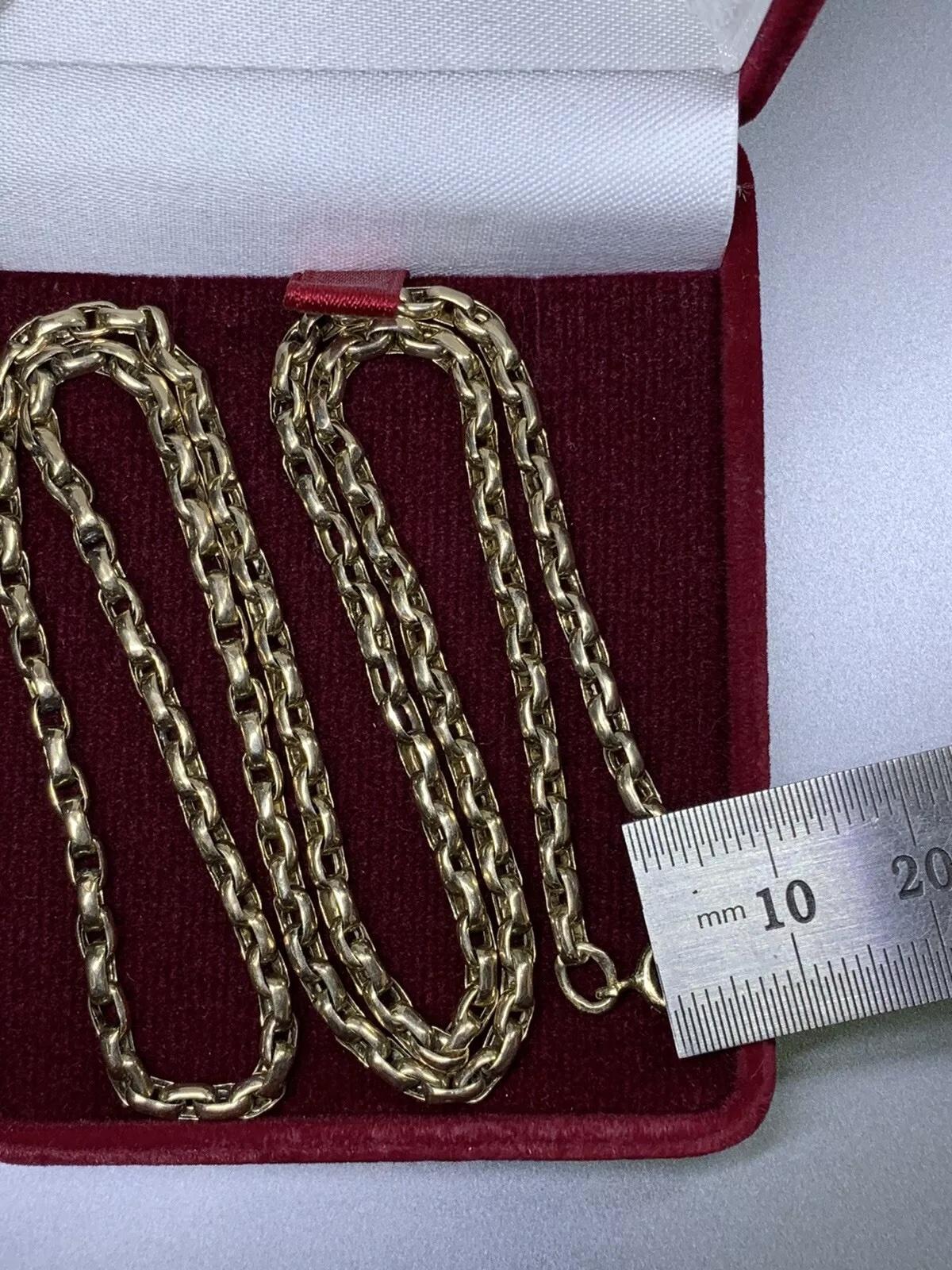 da uomo o donna Collana con maglie cubane a cordoncino in oro giallo 9 ct. in vendita