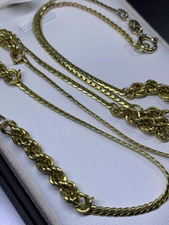 9ct Yellow gold chunky curb cuban link rope chain necklace 7