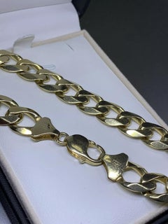 9ct Yellow Gold Chunky Curb Cuban Link Solid Bracelet