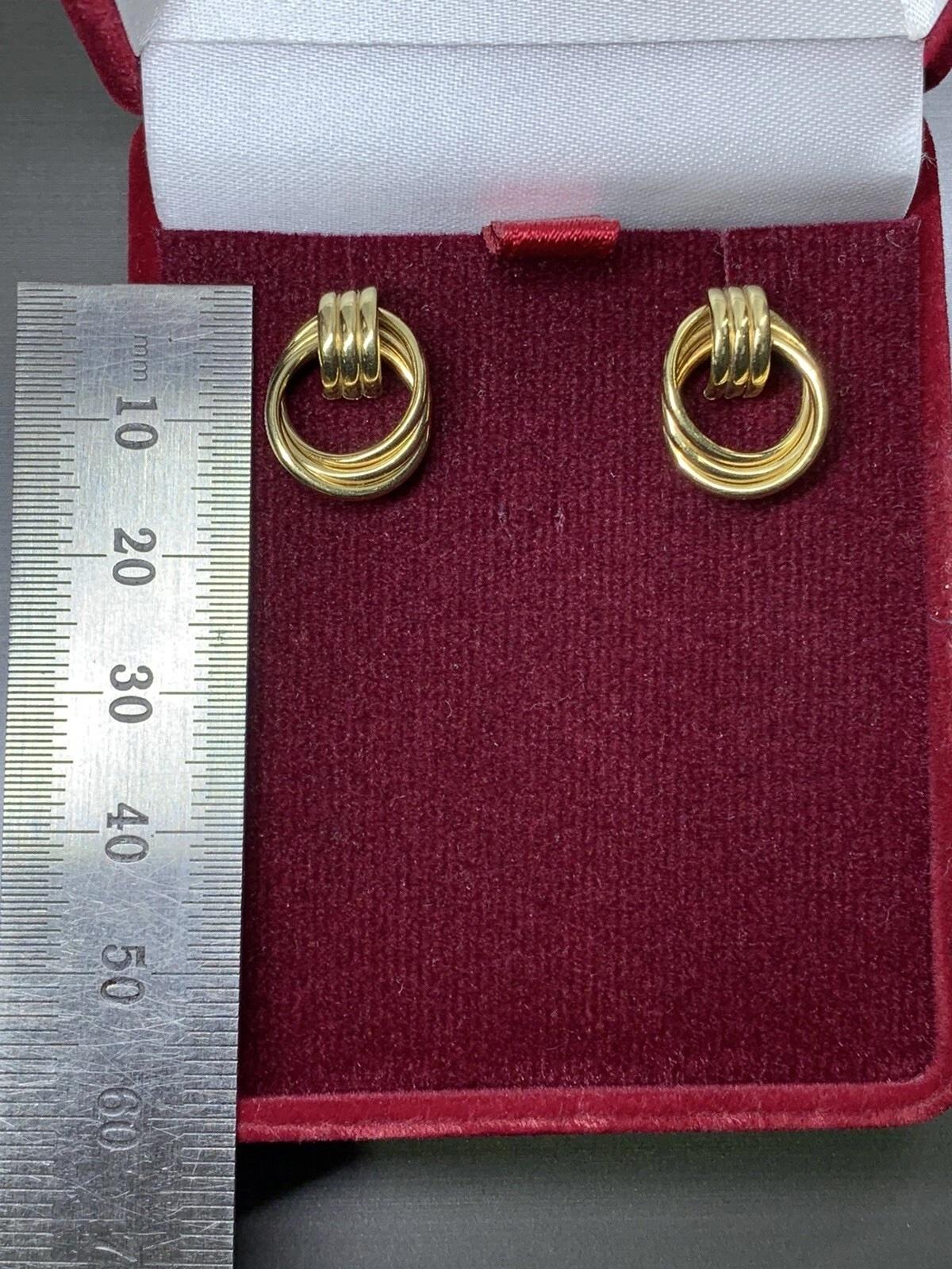da uomo o donna Orecchini a goccia in oro giallo 9ct con cerchi a goccia e abbracci in vendita