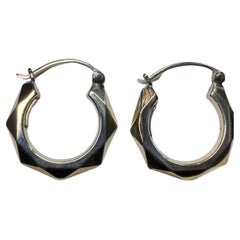 9ct Yellow Gold Chunky Hoop Huggie Plain Earrings