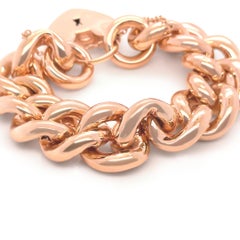 9 Karat Gelbgold Curb-Armband mit Herz-Fassung 98,27 g