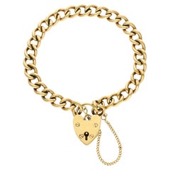 Vintage 9ct Yellow Gold Curb Chain Bracelet 29.00 grams