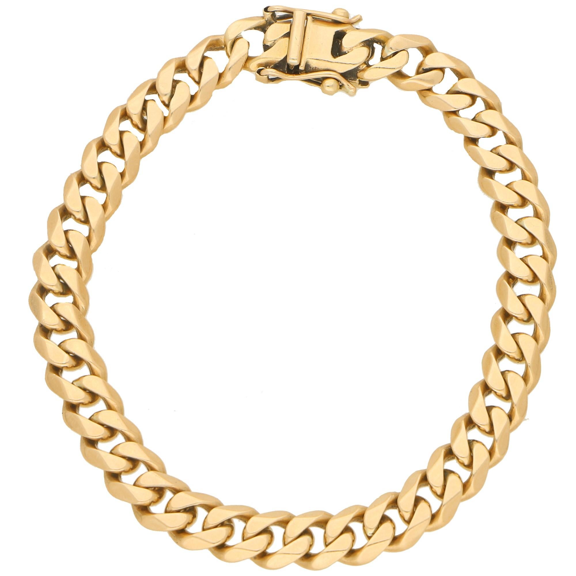 Retro 9 Carat Yellow Gold Curb Link Bracelet