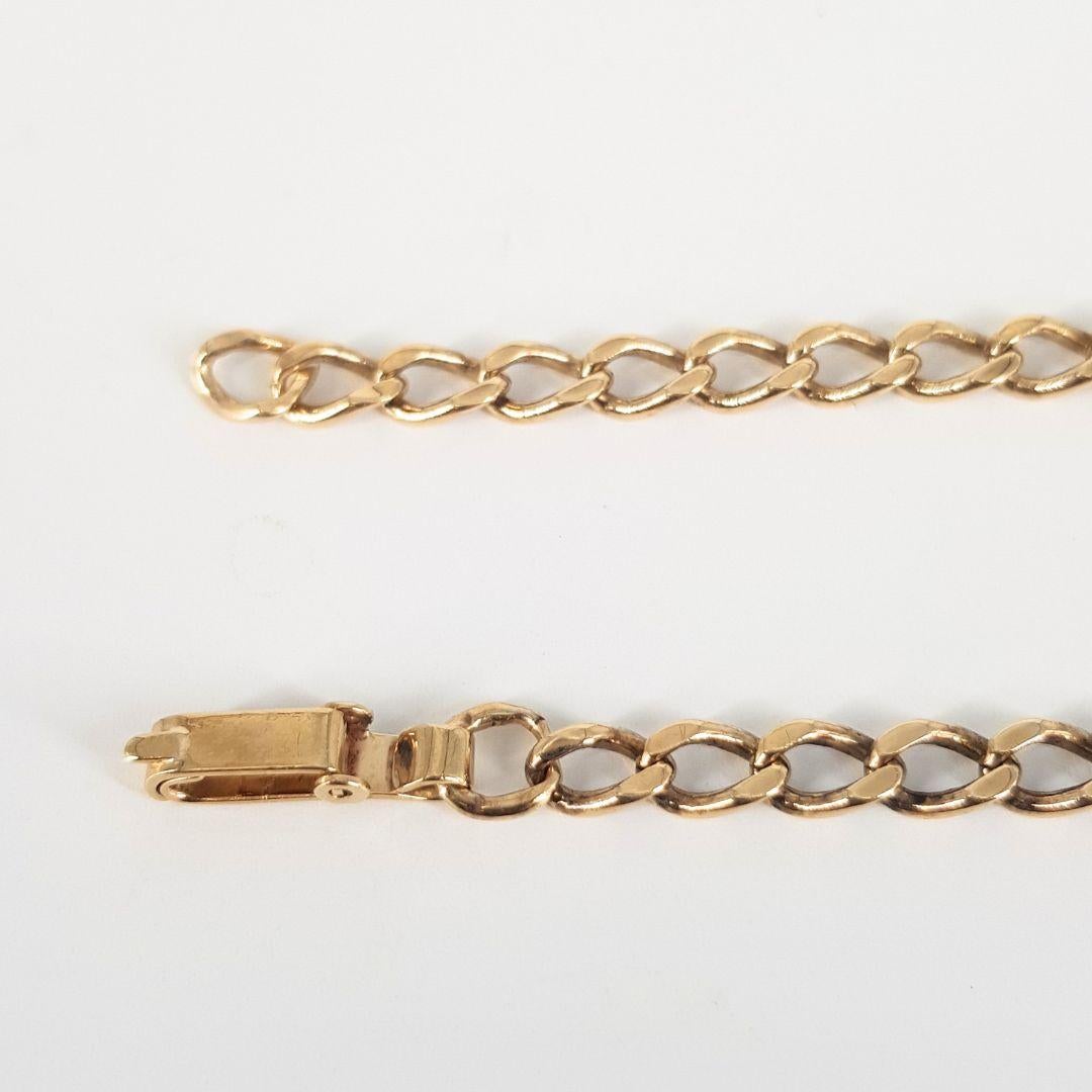 Women's or Men's 9ct Yellow Gold Curb Link Bracelet For Sale