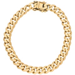 Vintage 9 Carat Yellow Gold Curb Link Bracelet