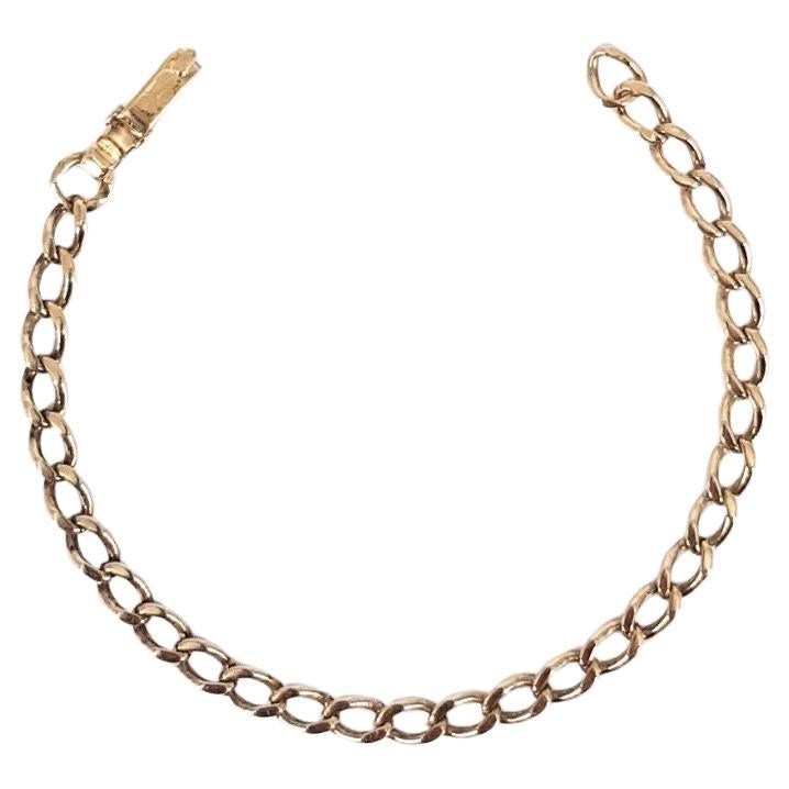 9ct Yellow Gold Curb Link Bracelet For Sale